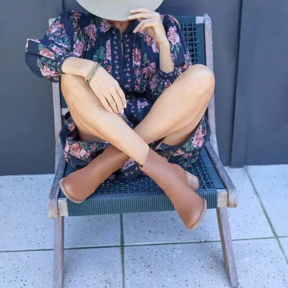 NEW BEEK Made In Mexico Leather Pheasant Booties in Cognac for women 1125 13m8 - Picture 7 of 7